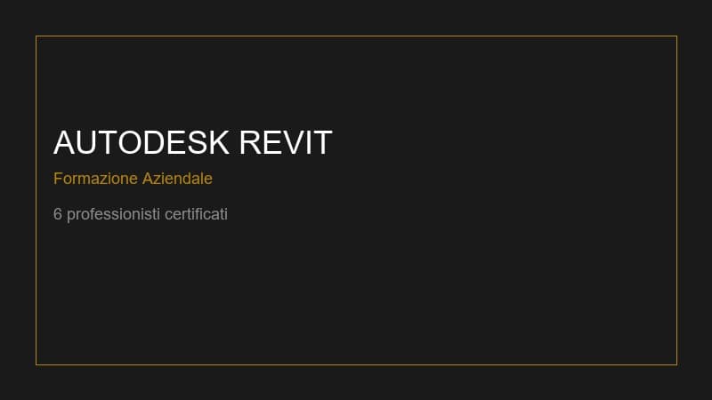 Formazione aziendale Autodesk Revit per il team dello studio