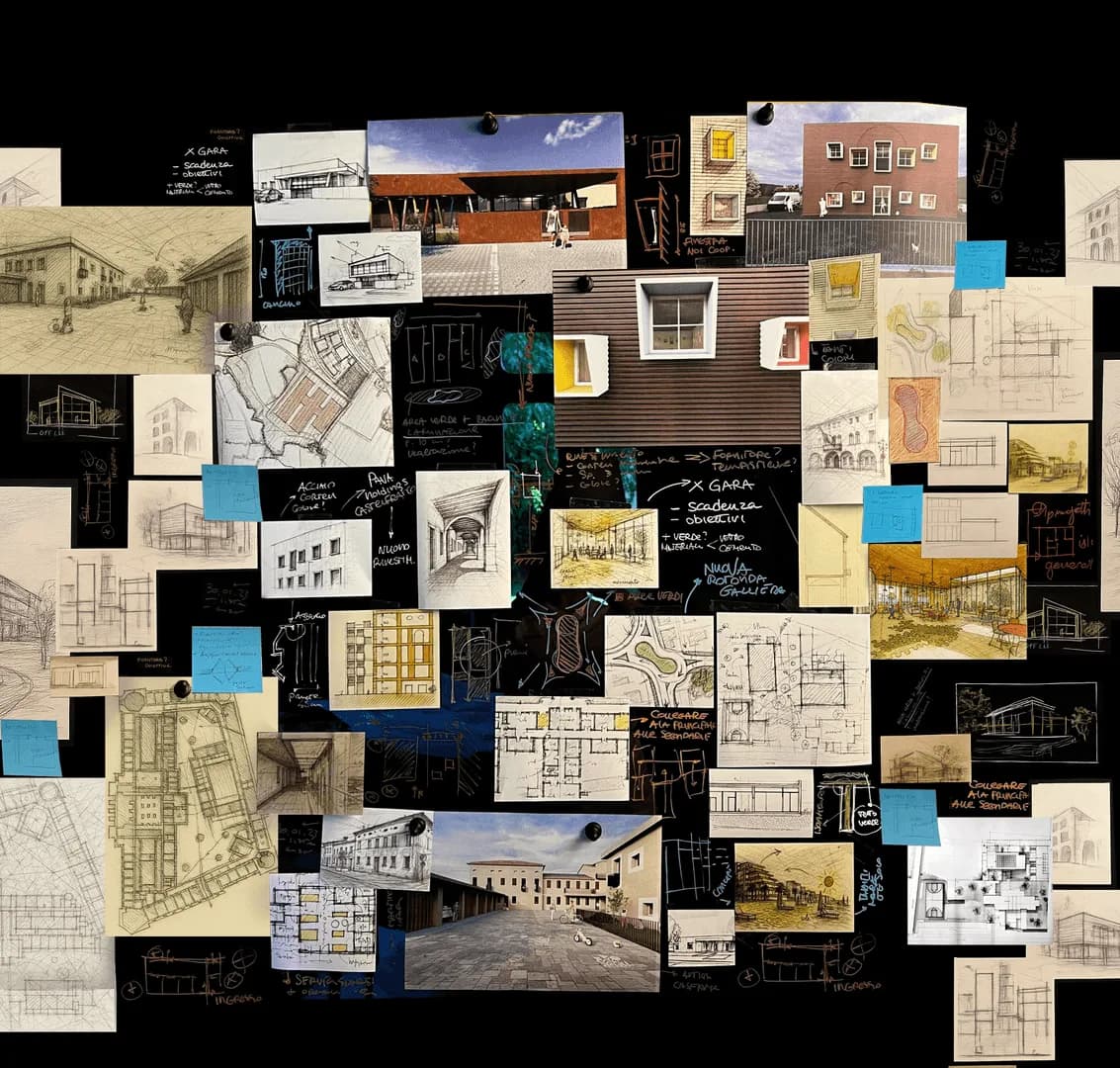 Bacheca progetti — schizzi, render e ispirazioni